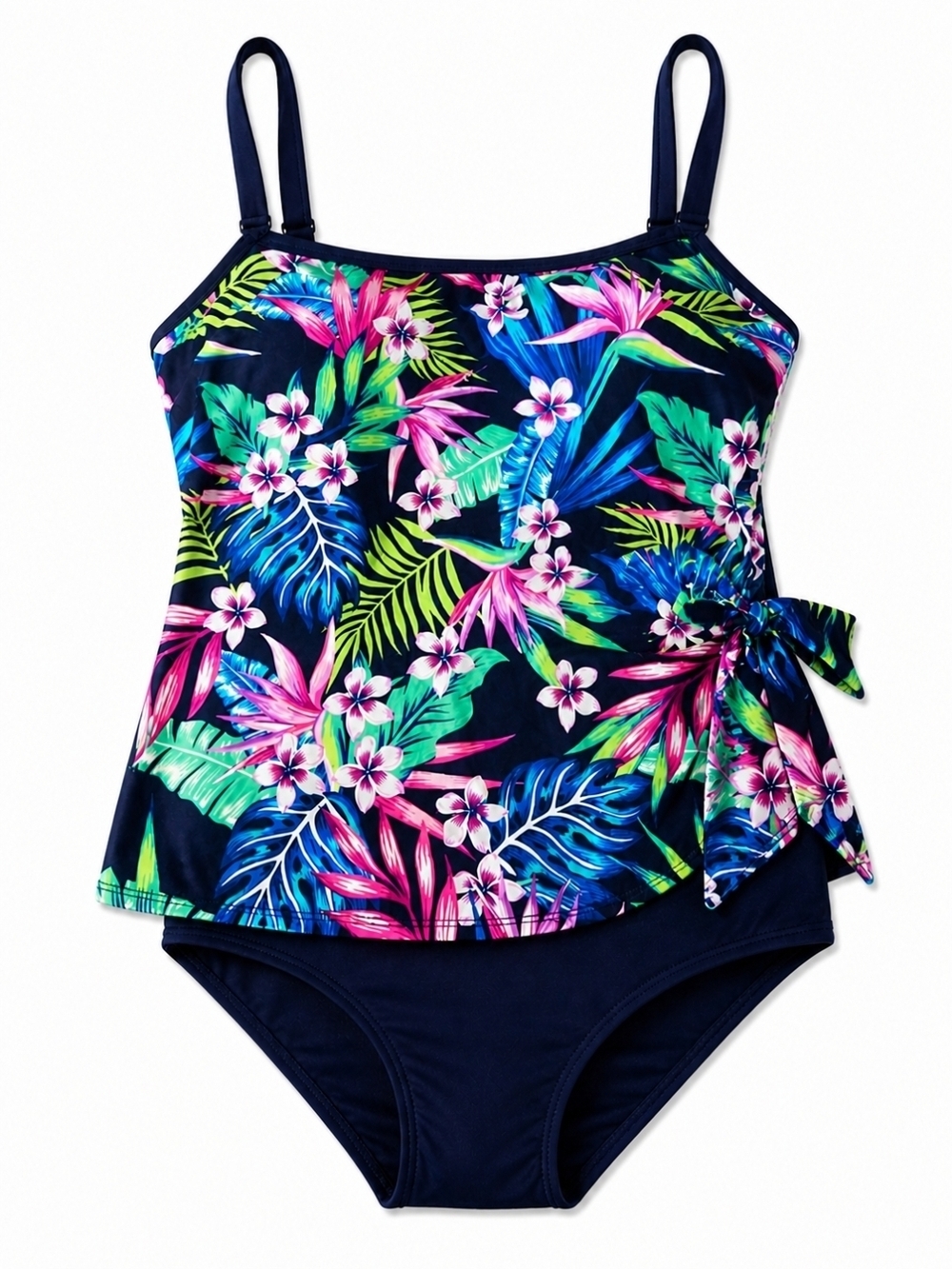 Paradise Bay Tropical Floral Tankini Swimsuit Size 16 NWT